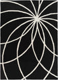 Davison Black Geometric Wool Carpet