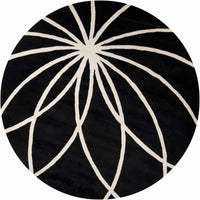 Davison Black Geometric Wool Carpet