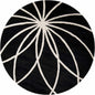 Davison Black Geometric Wool Carpet