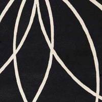 Davison Black Geometric Wool Carpet