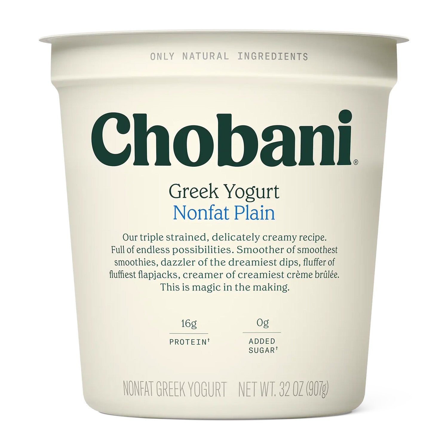 Chobani 0% Plain Yogurt 32Oz