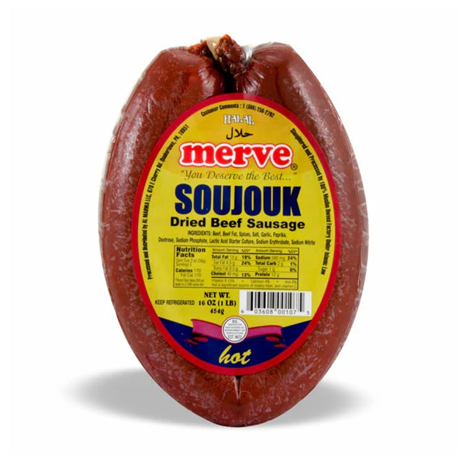Merve Soujouk Ring Hot 1Lb