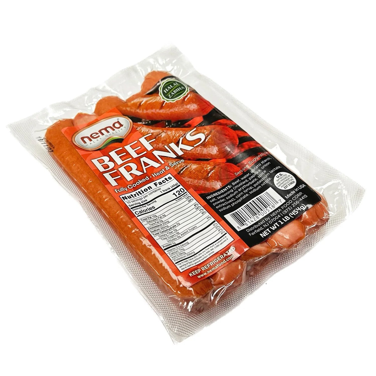 Nema Beef Franks 454G