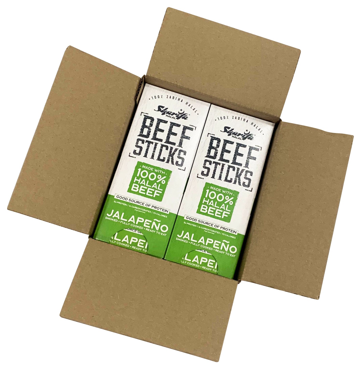 JALAPEÑO HALAL BEEF STICK MASTER CASE (64 STICKS)