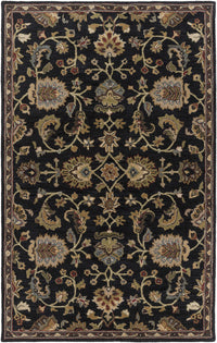 Kittredge Floral Black Wool Rug