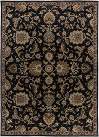 Kittredge Floral Black Wool Rug