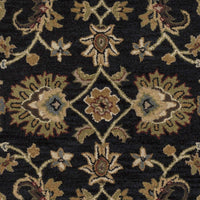 Kittredge Floral Black Wool Rug