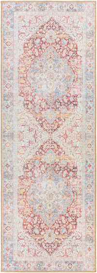 Cream Rust Leeston Washable Rug - Clearance