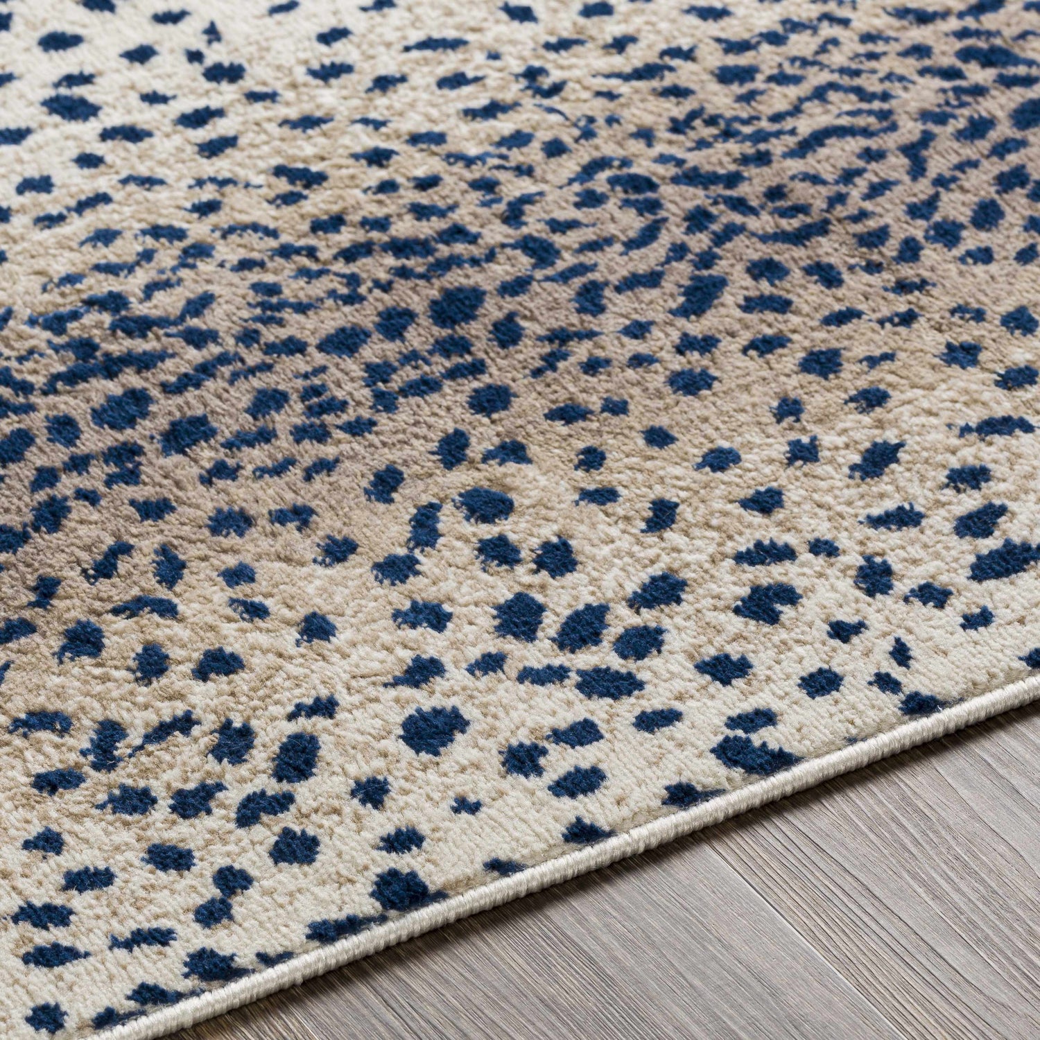 Pointblank Tan & Navy Leopard Print Area Rug
