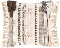 Lenorah Pink&White Textured Throw Pillow - Clearance