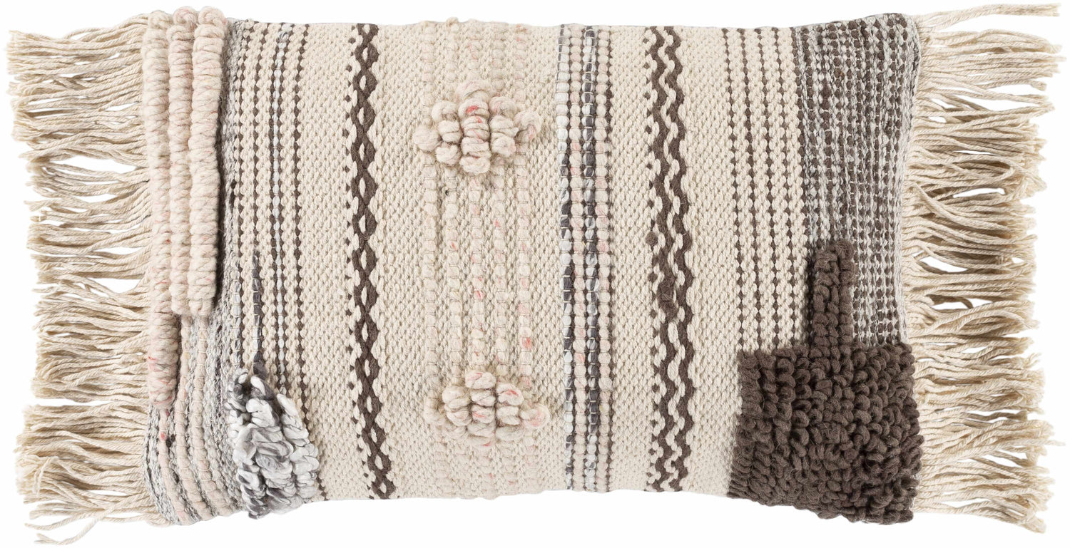 Lenorah Pink&White Textured Throw Pillow - Clearance