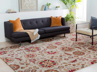 Longford Beige Floral Wool Carpet