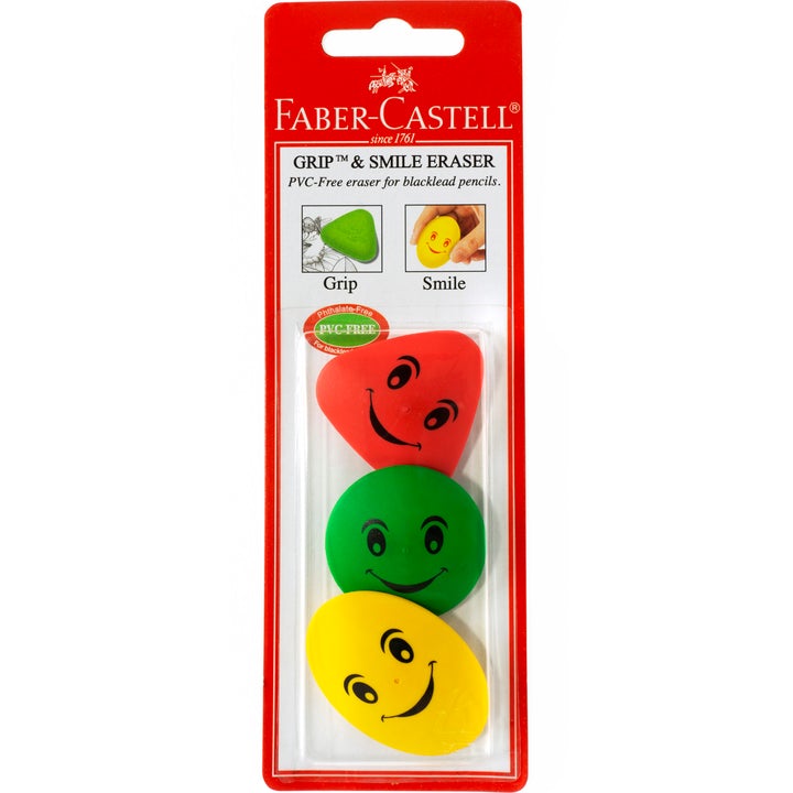 Faber-Castell Grip and Smile Erasers/ 3 Pack