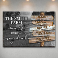Where Life Points In Every Direction Family Farm Names Sign