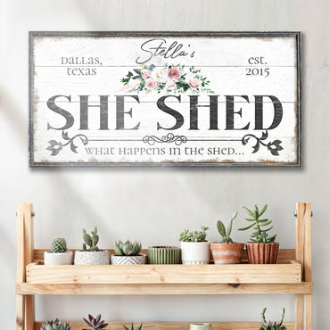 Personalized She Shed Sign VII