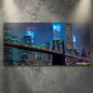 Brooklyn Bridge Night View Canvas Wall Art