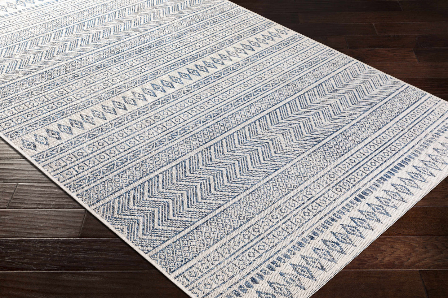 Madras Light Blue Green All Over Performance Area Rug