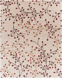 Elsu Beige&Burgandy Wool Rug