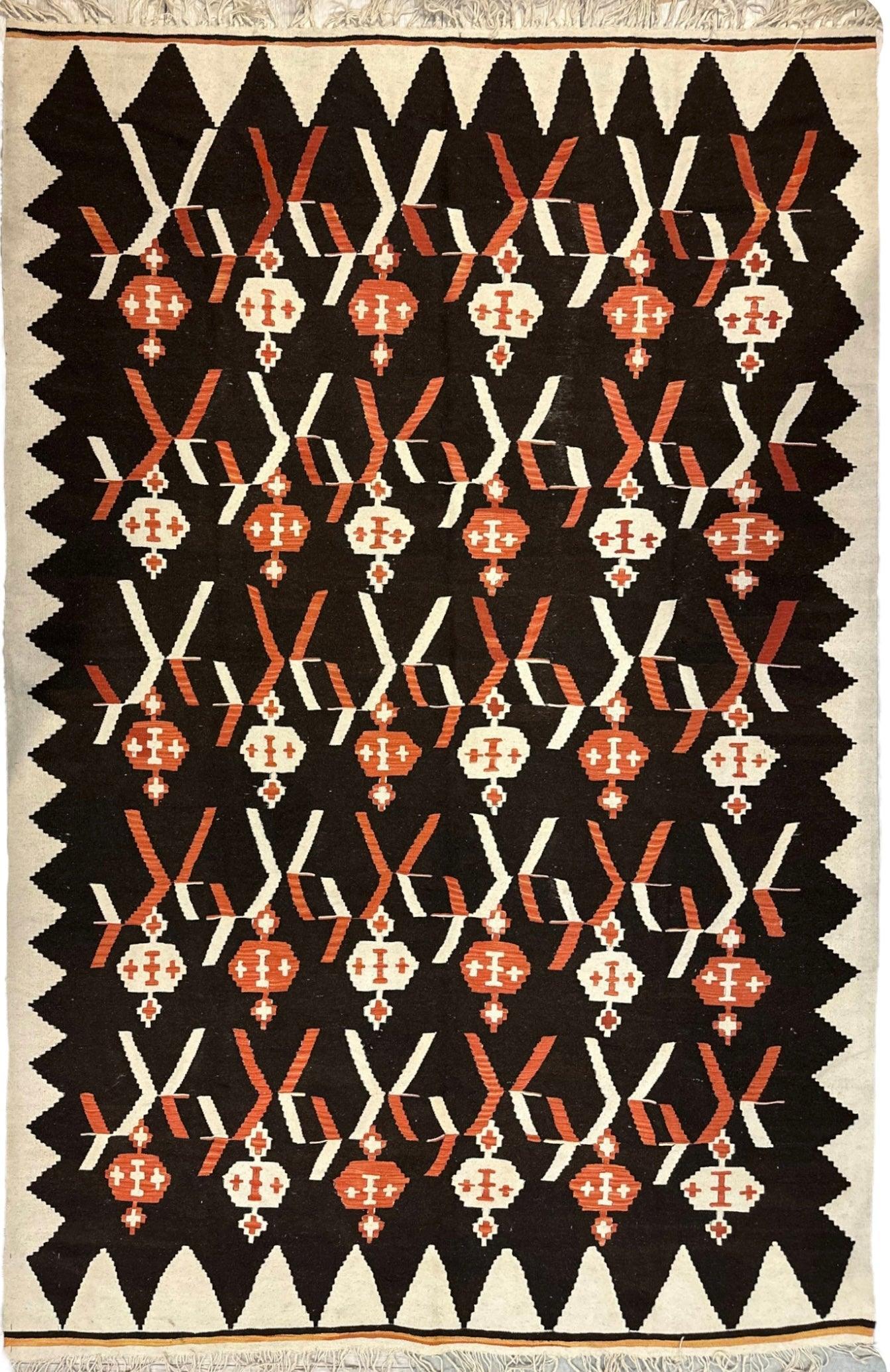 Masterpiece Large Vintage minimalistic Karabakh Kilim 7’5” x 11’