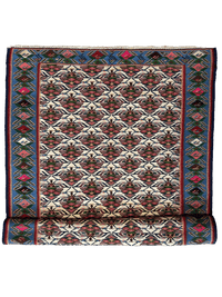 Masterpiece Vintage Persian Senneh Kilim Runner Rug 4’ x 9’