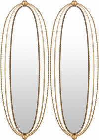 McCordsville Gold Brass Oval Mirror Set