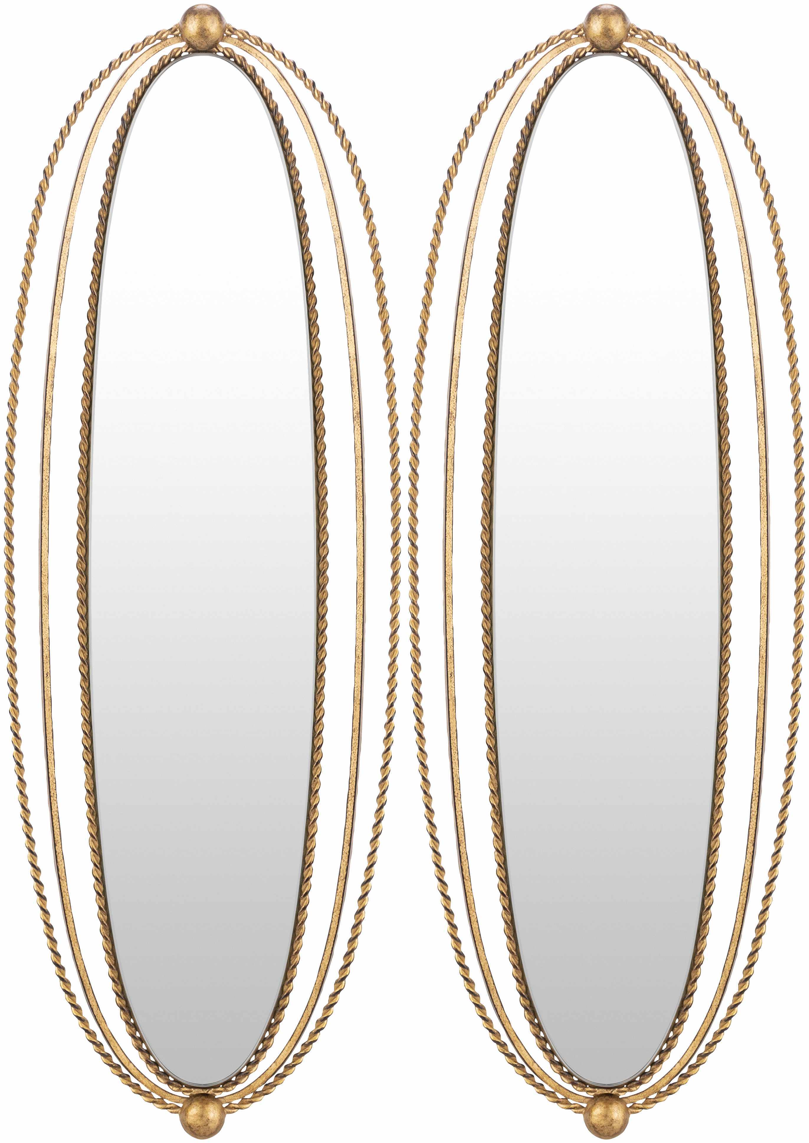 McCordsville Gold Brass Oval Mirror Set