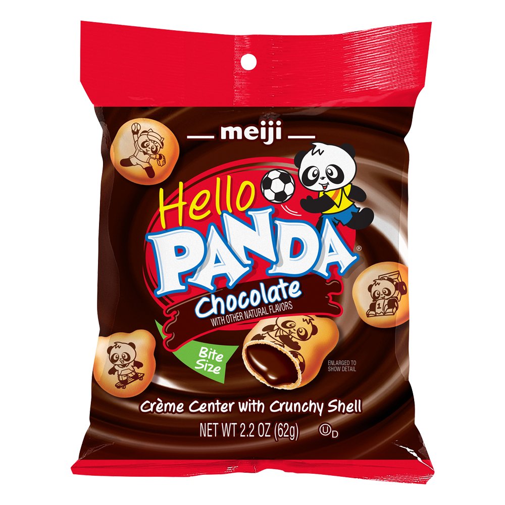 Meiji Hello Panda Cookies, Chocolate, Bite Size 2.2 Oz