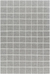 Nissa Gray Checkered Wool Rug