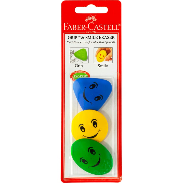 Faber-Castell Grip and Smile Erasers/ 3 Pack