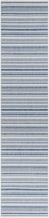 Olin White&Blue Striped Nordic Rug