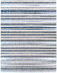 Olin White&Blue Striped Nordic Rug