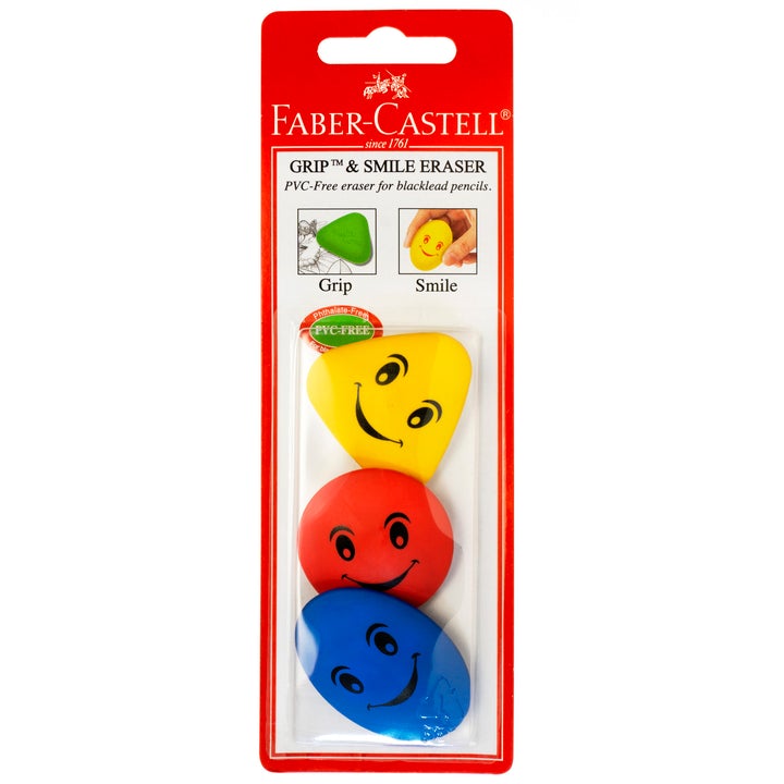 Faber-Castell Grip and Smile Erasers/ 3 Pack