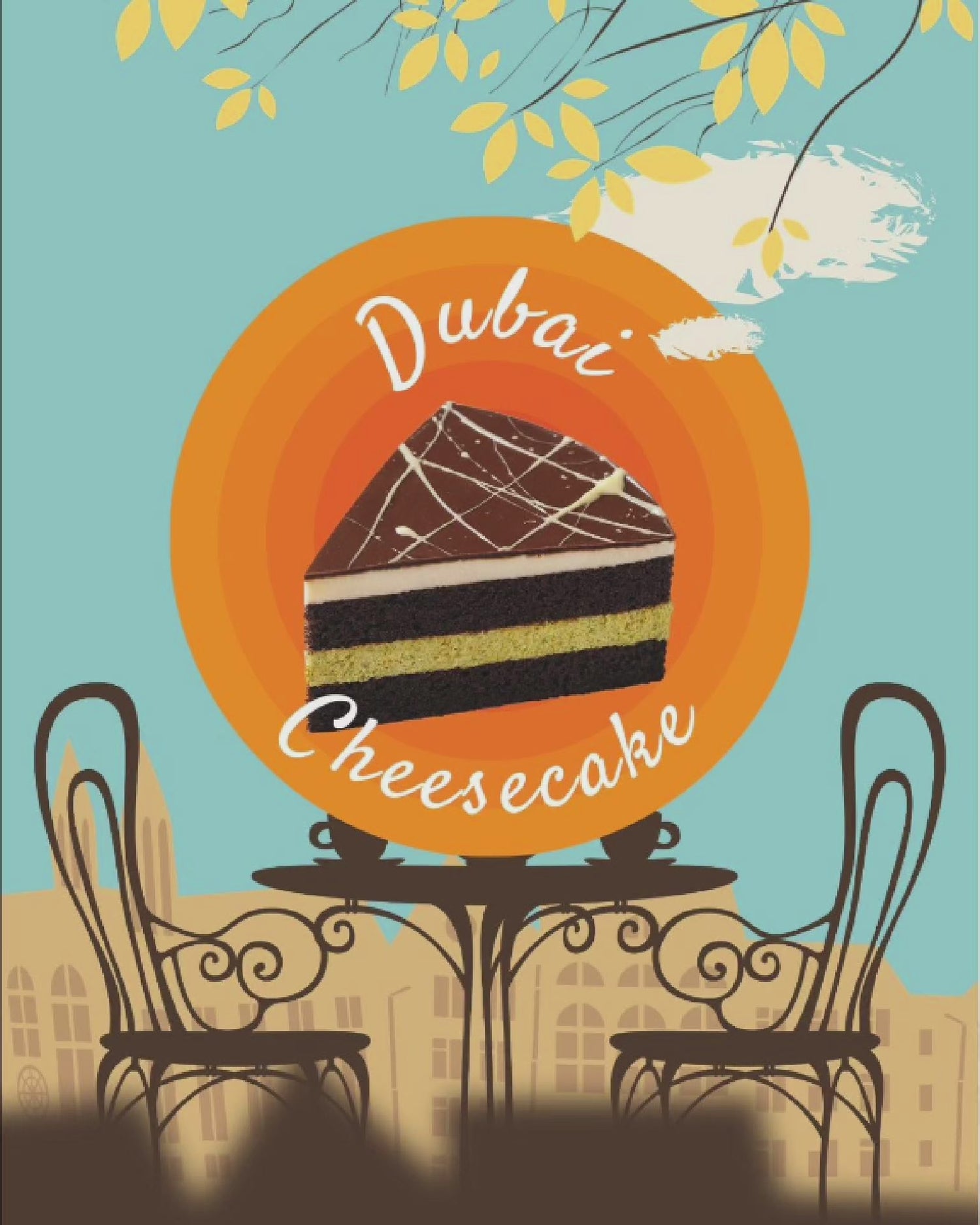 Moda Kek, Dubai Çikolatalı, Önceden Dilimlenmiş (9"), 12 adet x 110g = 2,9lbs (1320g)