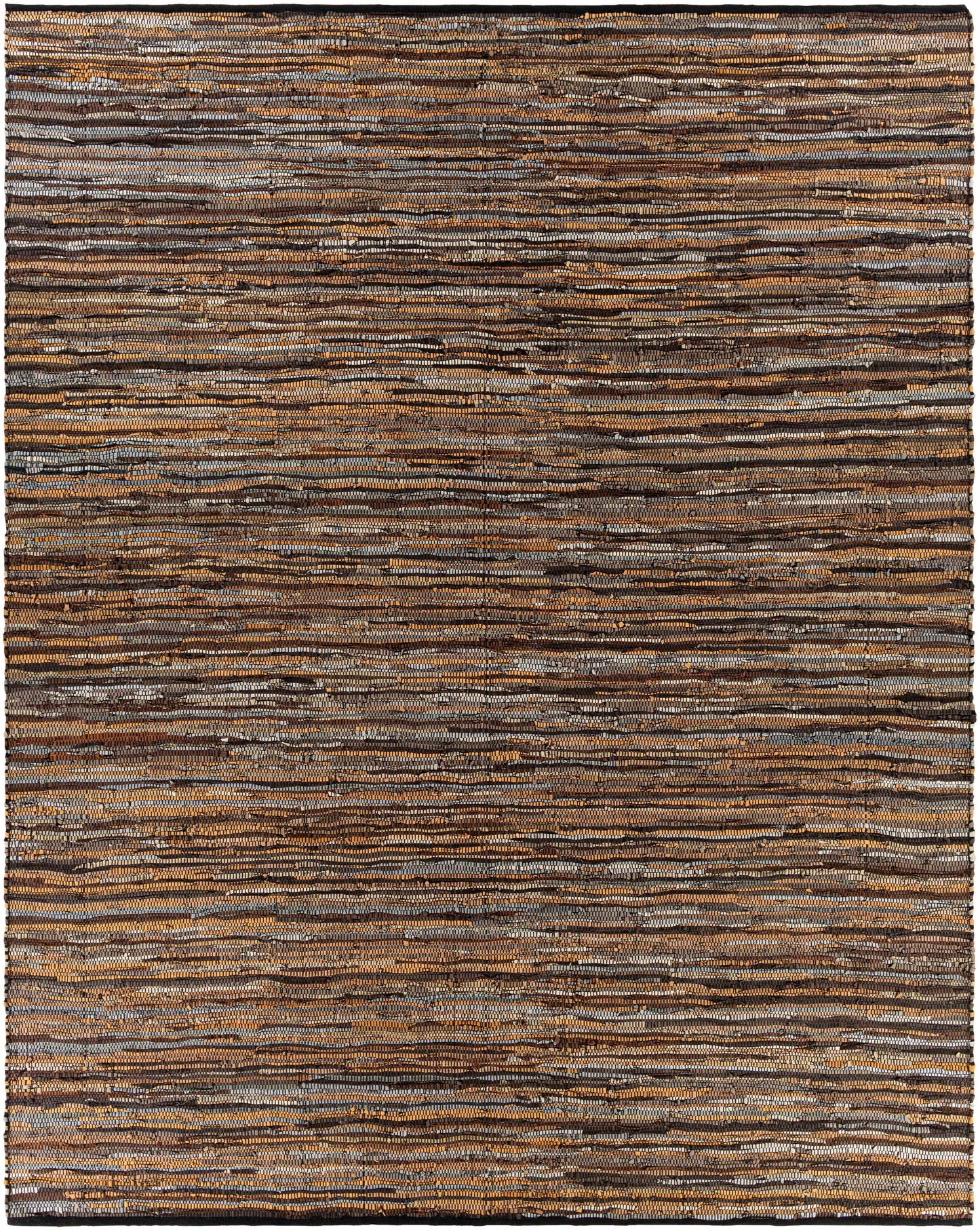 Hand Woven Leather Rag Rug