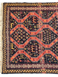 Rare Antique Handmade Caucasian Kazak Rug 4’ x 9’