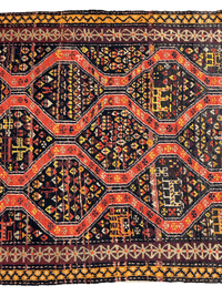 Rare Antique Handmade Caucasian Kazak Rug 4’ x 9’
