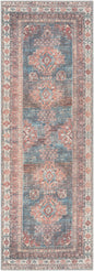 Baltinglass Rust & Blue Washable Area Rug - Clearance
