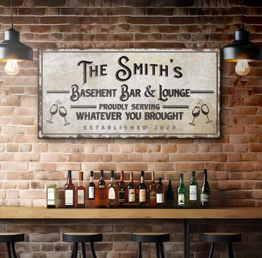 Basement Bar And Lounge Sign X