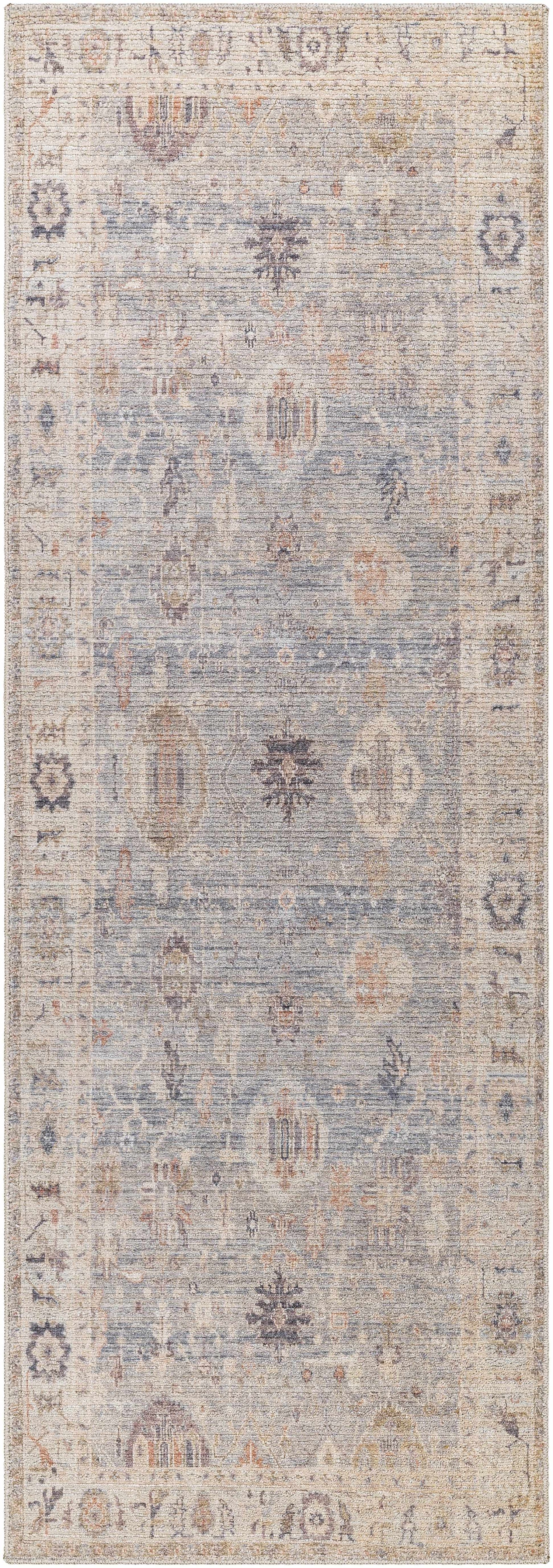 Marlene Damask Cream & Blue Area Rug - Becki Owens x Livabliss