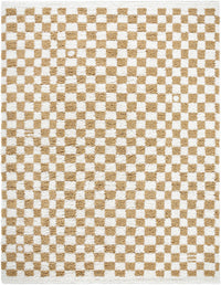 Kieu Mustard & Ivory Checkered Area Rug