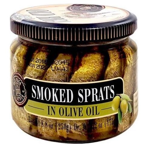 Smoked Sprats in Olive Oil Jar | 8.8 oz | Old Riga