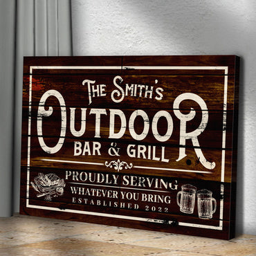 Family Outdoor Bar And Grill Sign II