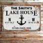 Family Lake House Anchor Sign