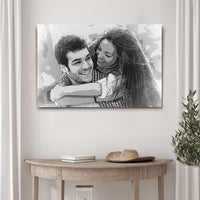 Couple Charcoal Portrait Sign