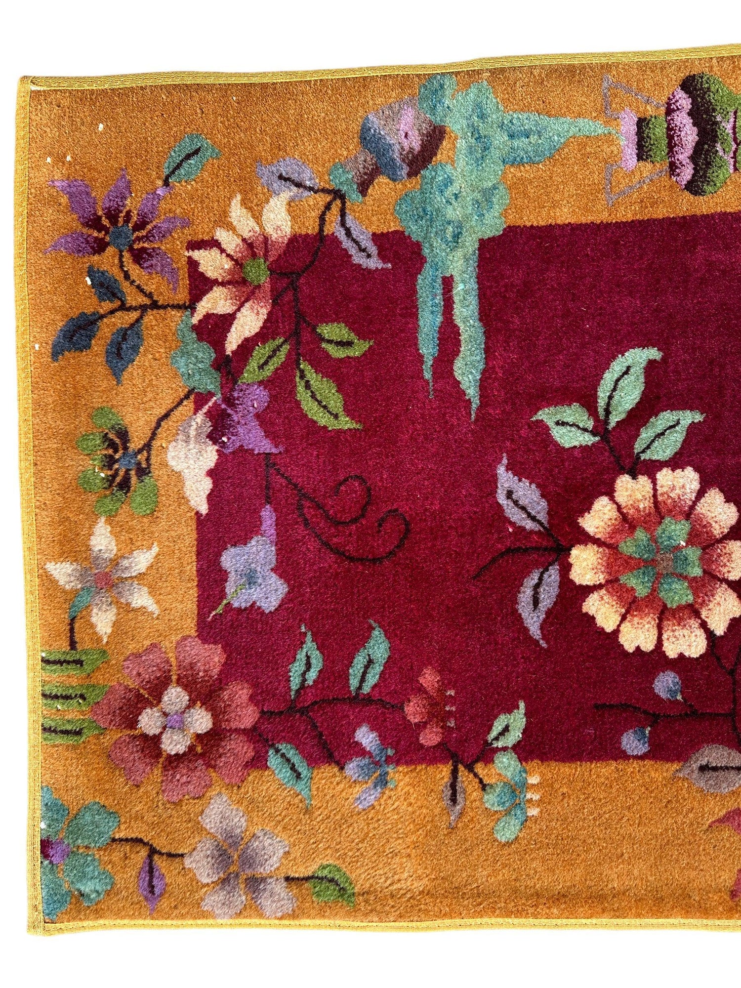 Vintage Küçük Art Deco Çin Halısı 22” x 47”