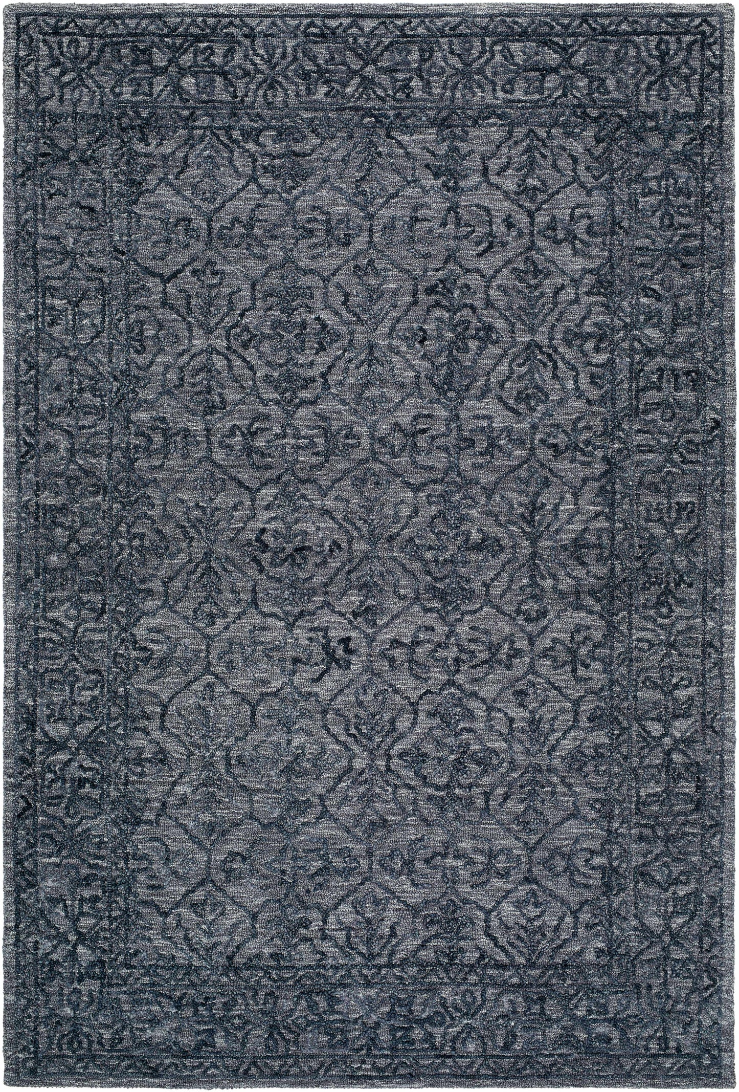 Yadid Black Wool Area Rug