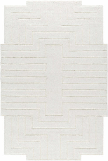 Yavor White Geometric Area Rug
