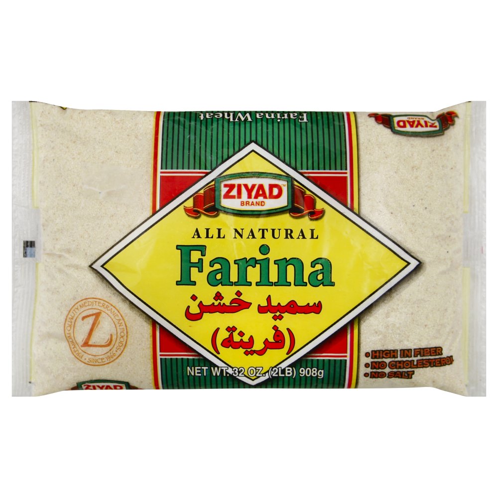 Ziyad All Natural Farina Wheat - Premium Quality Enriched Hot Cereal, 1.5 Lb Package