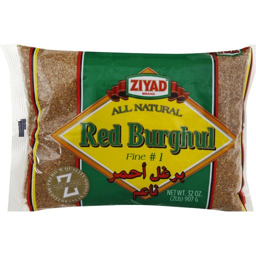 Ziyad Red Burghul, Fine 1 - Premium Cracked Wheat for Tabbouleh & Kibbeh, 2 lb