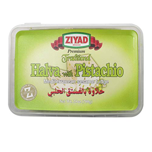 Ziyad Pistachio Halva - 1.54 Lb Delicious Sesame Dessert with Crispy Texture